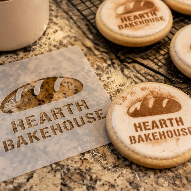 Customer photo of a custom cookie stencil